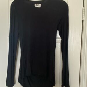 Nightcap Black Fitted Blouse with Long Sleeves